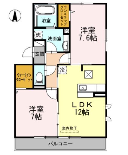 グレイスコスモス(2LDK/1階)の間取り写真
