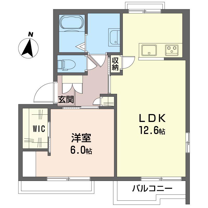 SHM ジュネス新井(1LDK/2階)の間取り写真