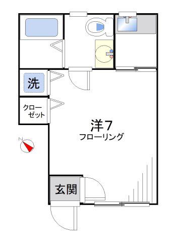アミューズ北新宿(1K/1階)の間取り写真