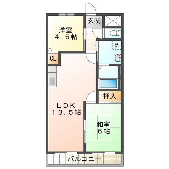メゾン志氏野(3LDK/4階)の間取り写真
