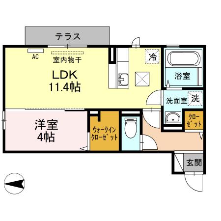 ＪＲ信越本線 直江津駅 車で8分 3階建 築10年(1LDK/1階)の間取り写真
