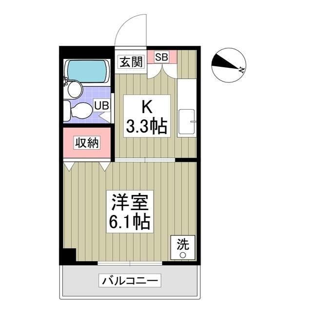 東京メトロ副都心線 要町駅 徒歩9分 3階建 築33年(1K/B1階)の間取り写真