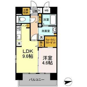 シェソワ東桜(1LDK/8階)の間取り写真