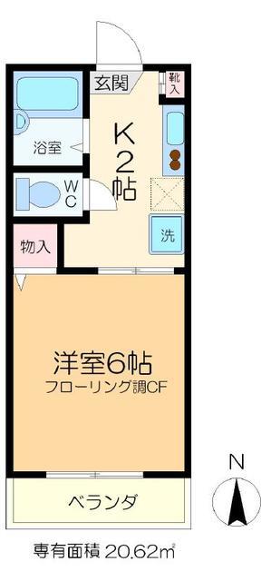 ガーデンハイツ(1K/1階)の間取り写真