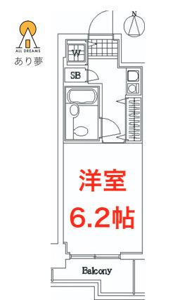 パレ・ド-ル伊勢佐木町南(1K/3階)の間取り写真