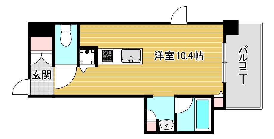 ディアグランデ難波東(ワンルーム/10階)の間取り写真