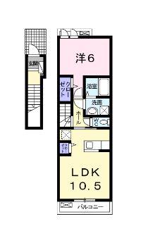 イル・ヴィラージュ(1LDK/2階)の間取り写真