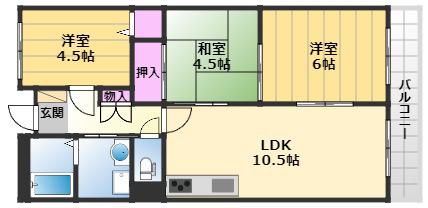 コートボナール(3LDK/2階)の間取り写真