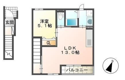 グリーンヒル丸之内(1LDK/2階)の間取り写真