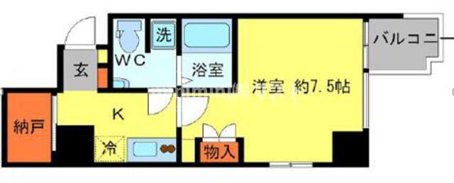 アーデン京町堀イースト(1K/11階)の間取り写真