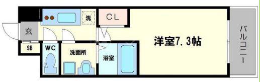 LA DOUCEUR西天満(1K/14階)の間取り写真