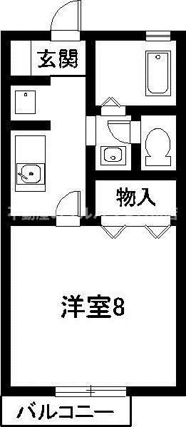 メゾンモンテソレイユ B棟(1K/1階)の間取り写真