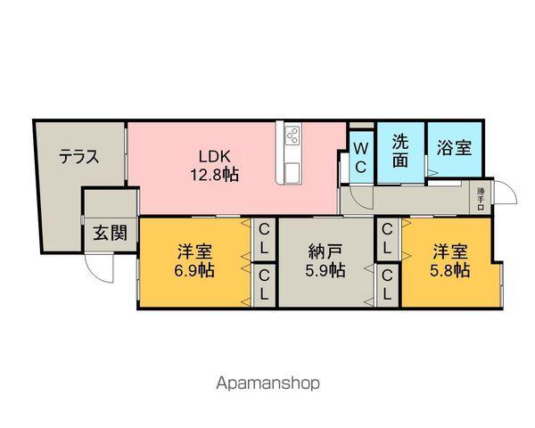 リバーサイド東洋(2SLDK/1階)の間取り写真