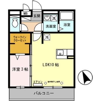 セジュール白浜 A棟(1LDK/3階)の間取り写真