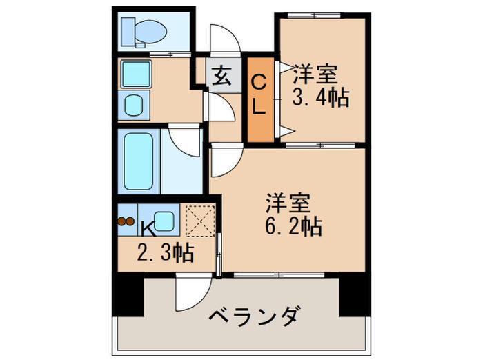 REGALO空港通(2K/7階)の間取り写真