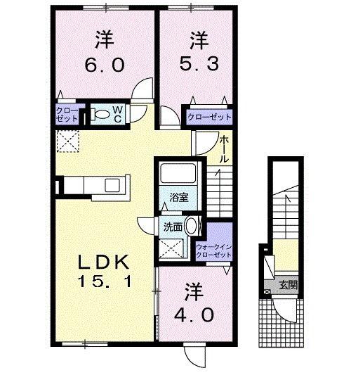 MODERNO(3LDK/2階)の間取り写真
