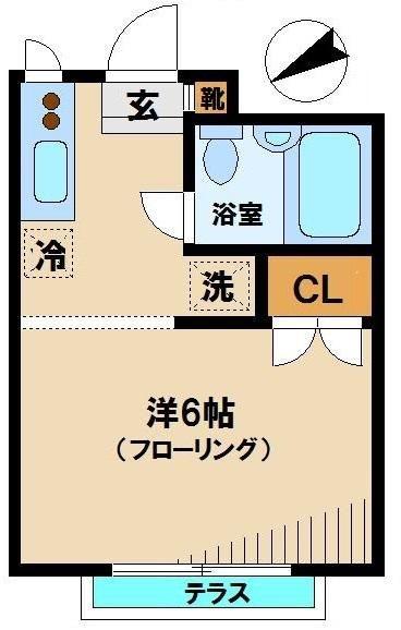 シャルマンハウス(1K/1階)の間取り写真
