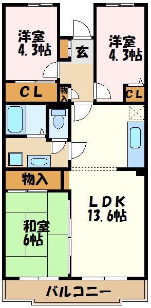 アガット日吉(3LDK/2階)の間取り写真