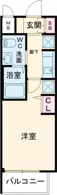 エステムプラザ神戸三宮ルクシア(1K/8階)の間取り写真