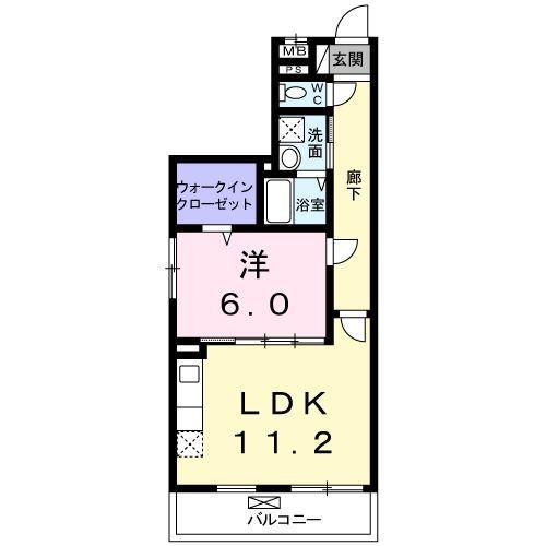 WITH 太郎坊(1LDK/1階)の間取り写真