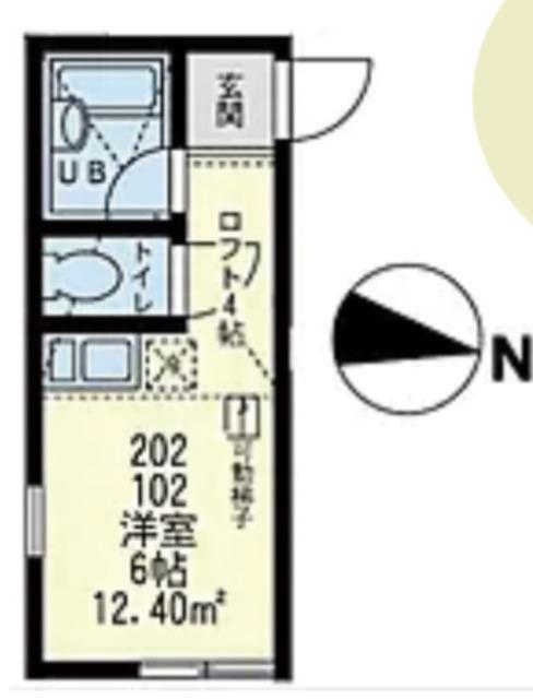 ユナイト浜町(ワンルーム/2階)の間取り写真