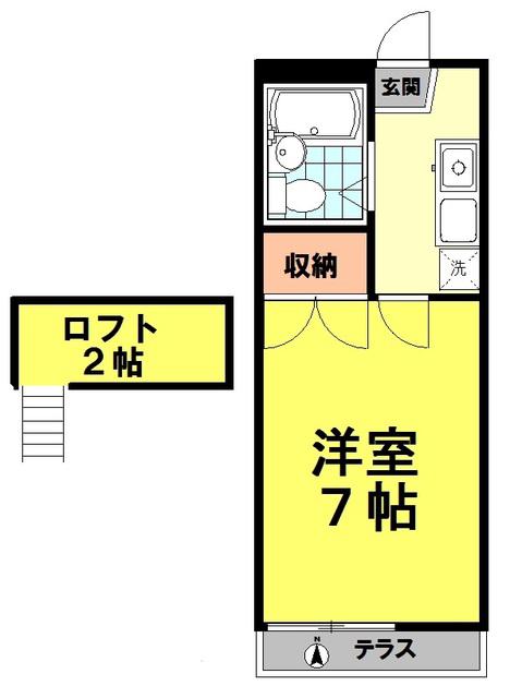 サンシティー(1K/1階)の間取り写真