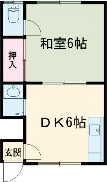 コーポ港(1DK/1階)の間取り写真