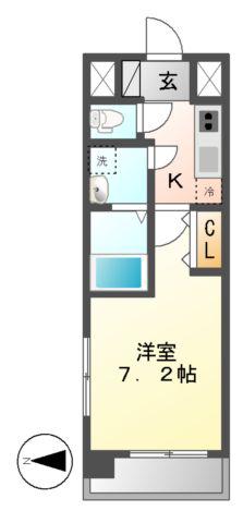UURコート名古屋名駅(1K/12階)の間取り写真