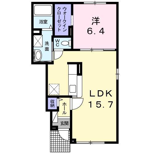 フローラ(1LDK/1階)の間取り写真