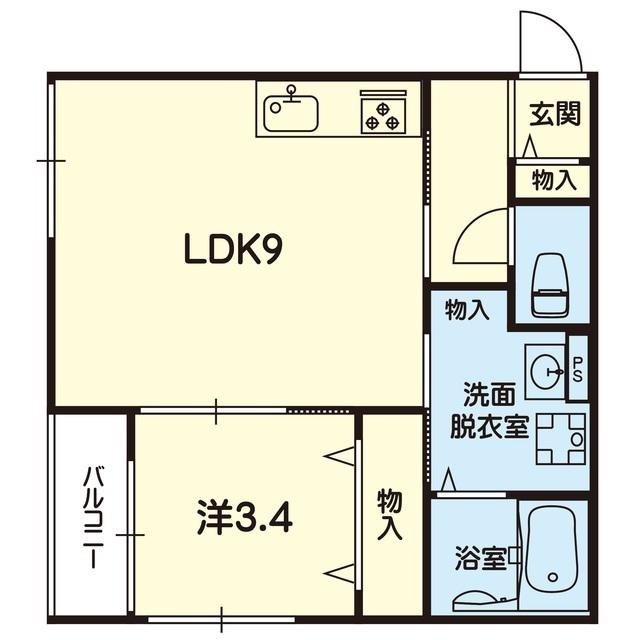 ステラ大津駅サウスI(1LDK/2階)の間取り写真