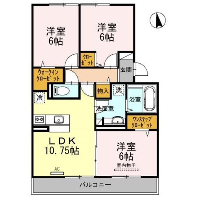 コリド黒田 B棟(3LDK/1階)の間取り写真