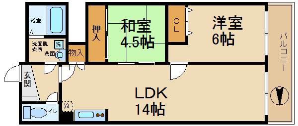 グレース青木(2LDK/7階)の間取り写真