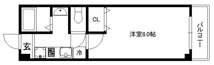 ドミール参番館(1K/3階)の間取り写真
