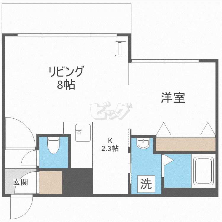 アジュールコートN5(1LDK/3階)の間取り写真