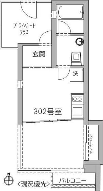 TERRACE YOSHITSUNE(ワンルーム/3階)の間取り写真