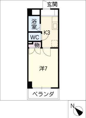 クレールK(1K/2階)の間取り写真