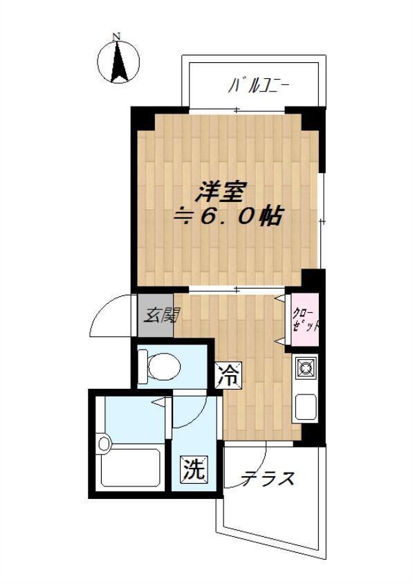 NRS戸越II(1K/1階)の間取り写真