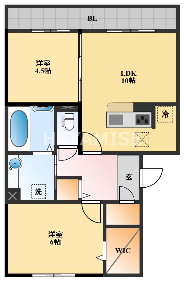 ソラーナ(2LDK/1階)の間取り写真