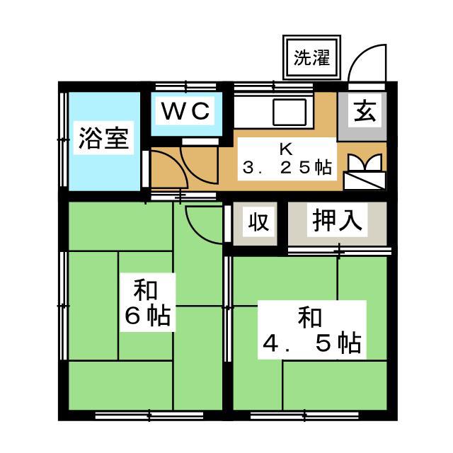 中村荘(2K/2階)の間取り写真