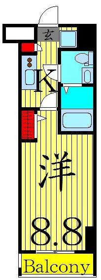 グランフォース北綾瀬(1K/4階)の間取り写真