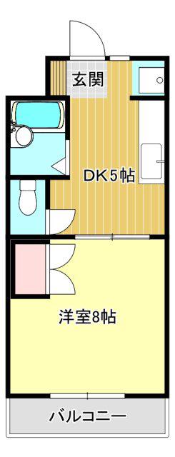 グリーンハイツII(1DK/3階)の間取り写真