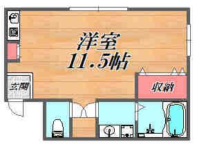 七松ハイツ(ワンルーム/2階)の間取り写真