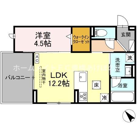 D-AVANCE佐藤一丁目(1LDK/1階)の間取り写真