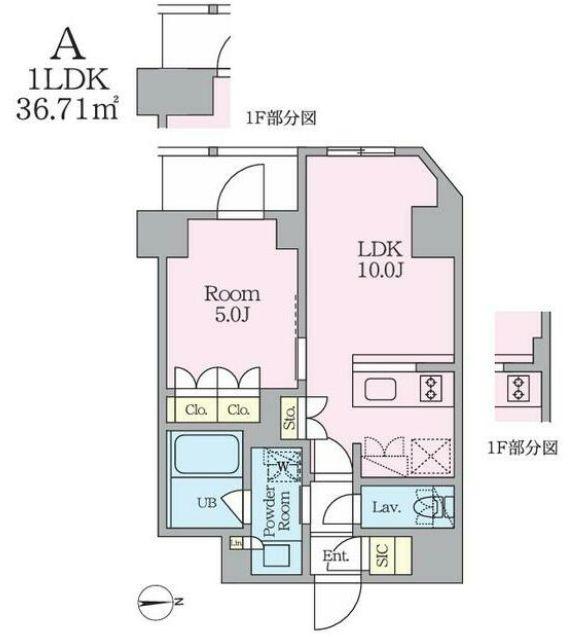 クレストコート東池袋(1LDK/2階)の間取り写真