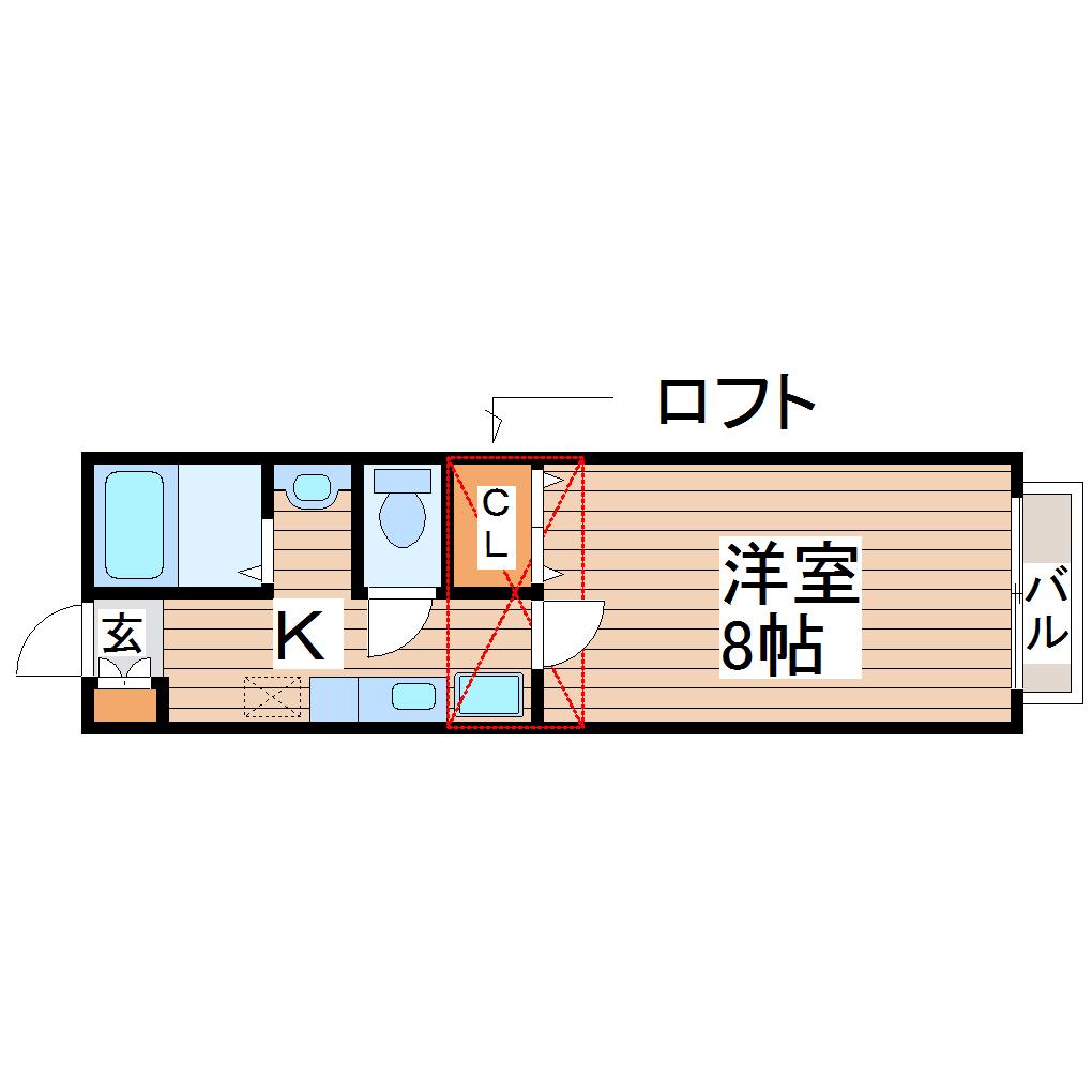 イーストキャッスル(1K/1階)の間取り写真