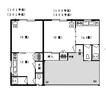 コーポ渡部(1DK/2階)の間取り写真