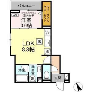 アリヴィオ(1LDK/1階)の間取り写真