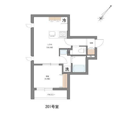 デュオグランドメゾン24(1LDK/2階)の間取り写真