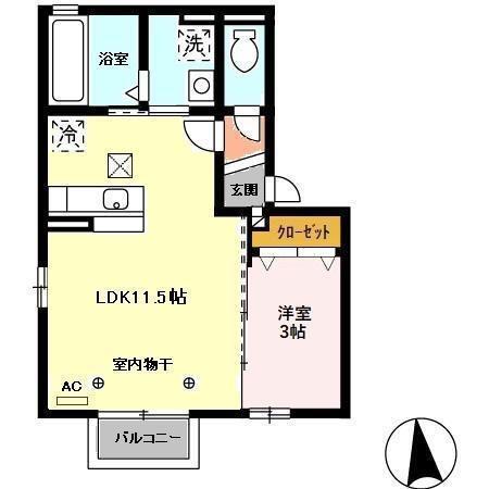 リアトリス(1LDK/1階)の間取り写真