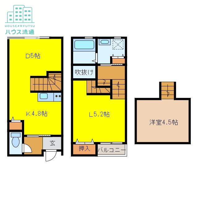 プレミアム宿町(1LDK/1階)の間取り写真
